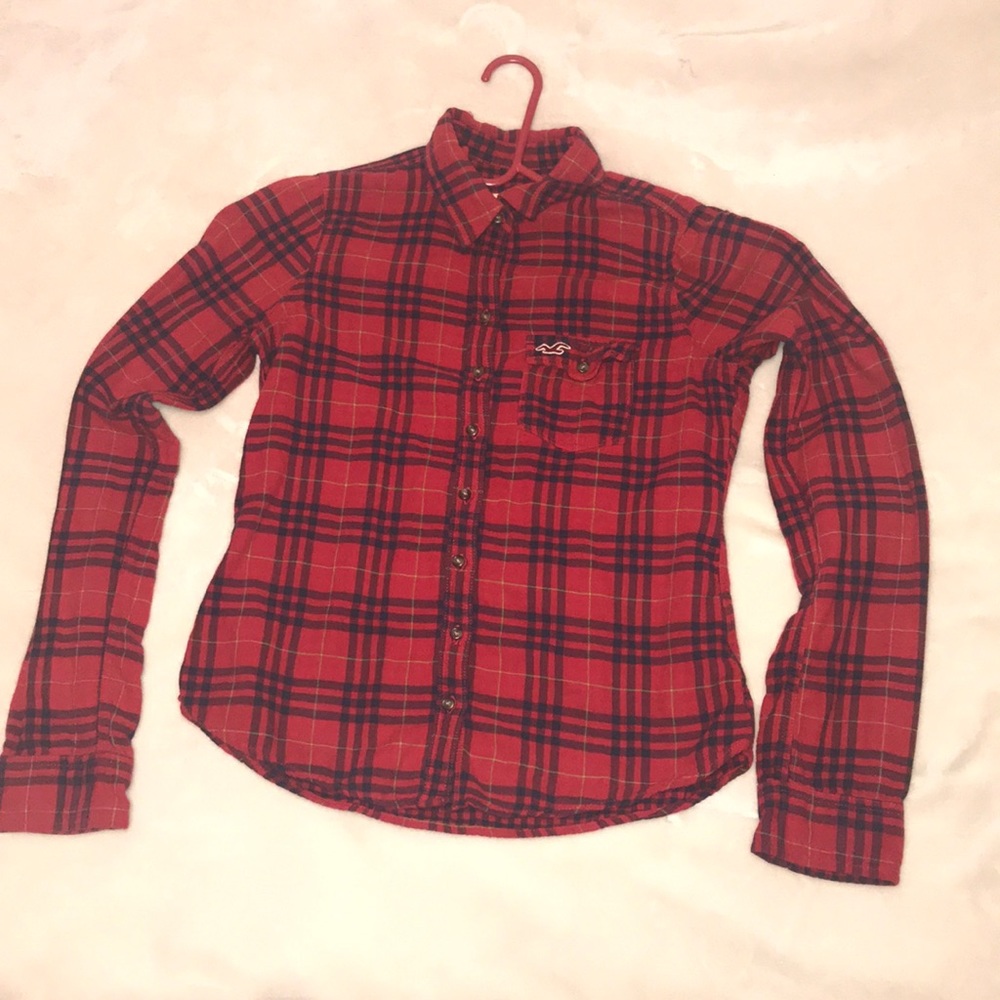 Red Hollister Flannel
